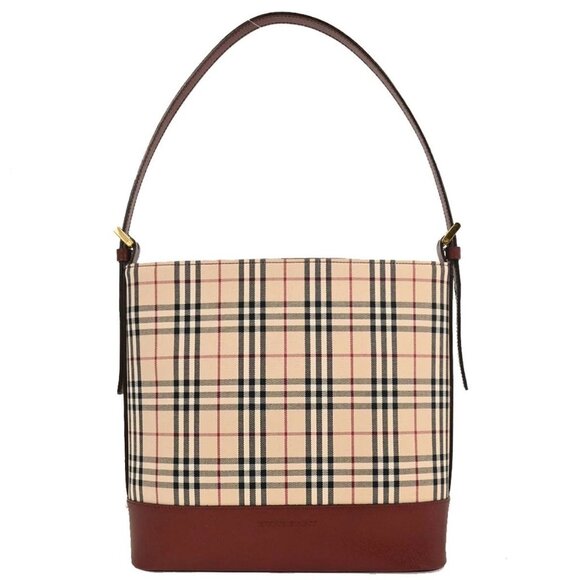 Burberry Beige Bordeaux Burberry Check Shoulder Bag - Picture 1 of 11
